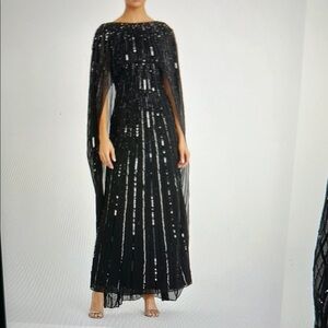 Mac Duggal Black Sequin Maxi Dress